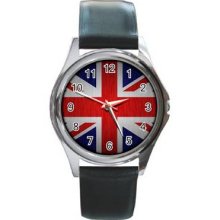 Union Jack Unisex Silver-Tone Round Metal Watch 03