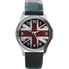 Union Jack Unisex Silver-Tone Round Metal Watch 17