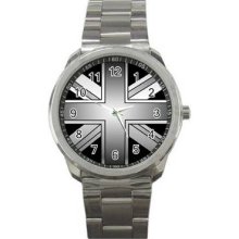 Union Jack Unisex Silver-Tone Sports Metal Watch 14