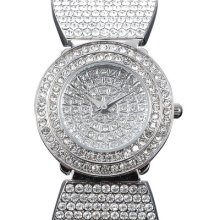 Unique Women Ladies â˜…alias Kimâ˜… Crytal Silver Plated Design Bracelet Wrist Watch