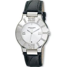 Unisex Charles Hubert Leather Band Silver White Dial Watch Xwa1848