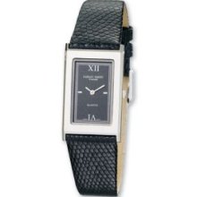 Unisex Charles Hubert Lizard Band Black Dial Super Slim Watch