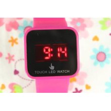 Unisex Colorful Led Digital Touch Screen Silicone Date Water-proof Sport Watch