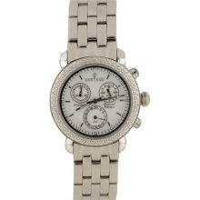 Unisex Diamond Chronograph White Dial