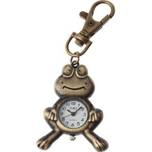 Unisex Frog Design Alloy Quartz Analog Keychain Watch (Bronze)