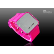 Unisex Men And Women Fashion Digital Silicone Led Mirror Watch 12 Co