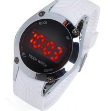 Unisex White Touch Screen Silicon Sport Watch (spw2010)