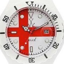 Unisex World Cup England Jelly Plastic Resin Case Silicone Strap Date