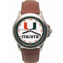 University of Miami Hurricanes Rookie Leather Men's Watch