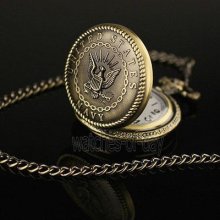 Us Navy Bronze Vintage Mens Quartz Pocket Watch