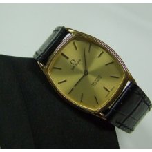 Used 80's Omega De Ville Gold Dial Gp Quartz Watch