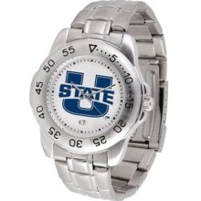 Utah State Aggies Mens Sports Steel Watch