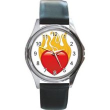 Valentine Love Unisex Silver-Tone Round Metal Watch 12