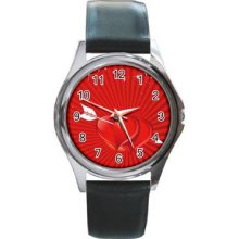 Valentine Love Unisex Silver-Tone Round Metal Watch 02