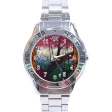 Van Gogh Blooming Plumtree Stainless Steel Analogue Watch