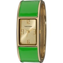 Vernier Ladies Colorful Block Bangle Fashion Watch (Green)