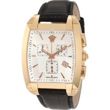 Versace Men's Wlc80d002 S009 Character Tonneau Ip Rose Gold White Dial Chronogra