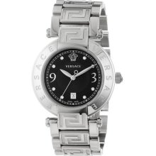 Versace Women's 68q99d009 S099 Reve Stainless Steel Black Dial Watch