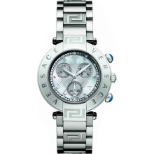 Versace Women's Mother-of-pearl Dial Sapphire Crystal Chrono Stainless Look