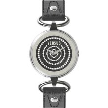 VERSUS by Versace 'V by V' Crystal Dial Watch, 28mm Black/ Silver