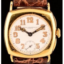 Very Rare Vintage 18k Patek Philippe Porcelain Dial Men's Watch