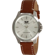 Vestal Heirloom Leather Watch in Brown/Silver/Silver