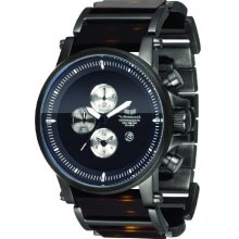 Vestal Men's Plexi Acetate Gun Metal/Black/Tortoise Watch Pla015 With A Stainless Steel And Acetate Strap