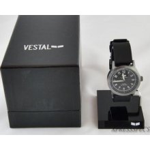 Vestal Watch Abr3p02 Alpha Bravo Black Gunmetal Black Brushed, Rubber In Box