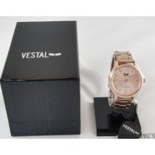 Vestal Watch Hei3m05 Heirloom Rose Gold Brushed, Black Chronograph,