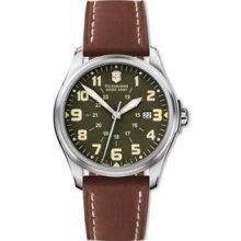 Victorinox 241309 Watch Infantry Mens - Brown Dial Stainless Steel Case Quartz Movement