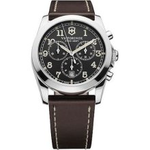 Victorinox Swiss Army Infantry Chronograph Mens Watch 241567 Brown Leather Band