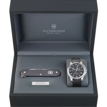 Victorinox Swiss Army 'Officer's' Leather Strap Watch with Knife