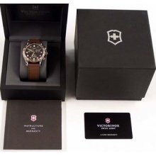 Victorinox Swiss Army Watch Chronograph Classic Brown Leather 241498