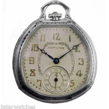 Vintage 1920's Asymmetrical Hamilton Amazing Art Deco Pocket Watch All Original