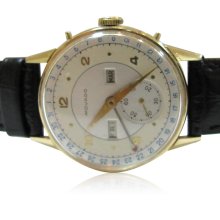 Vintage 1940s 14K Gold Movado Triple Calendar Watch