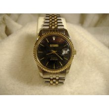 Vintage 1980s Gitano Diamond Quartz Calendar Watch