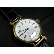 Vintage And Rare 1/4 Hour Repeater Porcelain Dial Gold Swiss Made Wristwatch