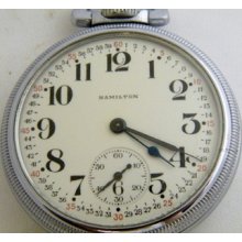 Vintage Hamilton Military Pocket Watch Rare 992b Montgomery Dial Miltary Markin