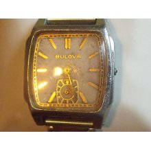 Vintage Mens Art Deco Dial Bulova Wristwatch Runs