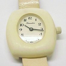 Vintage Princeton 1 Jewel Ladies White Wristwatch - 3-a173