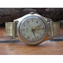 Vintage Swiss Nacar Calendar Pointer 17 Jewel Manual Wind Gents Watch