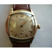 Vintage Working Benrus Watch Co. 10k Rgp 17j Windup Wrist Watch 13