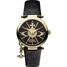 Vivienne Westwood Ladies Orb Ii Black Leather Strap Watch