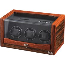 Volta 3 watch winder - ebony/rosewood - Ebony/Rosewood/Black