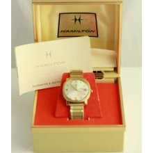 W62 Vintage 10 Kt Rgp Hamilton Automatic Men's Wrist Watch In Box Day Date Runs