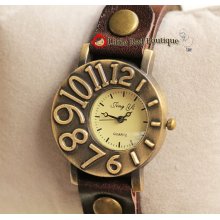 WA06 Vintage Style Women Leather Watch Leather Wrist Watch Bracelet Watch