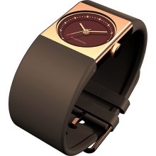 Watch IV,IP rose-gold, brown PU strap, brown dial