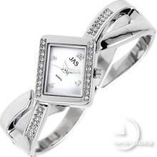 Watches, Womens Fashion Bangle, Bow W/ Clear Crystals