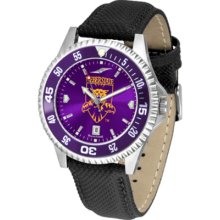 Weber State Wildcats Competitor AnoChrome Men's Watch with Nylon/Leather Band and Colored Bezel