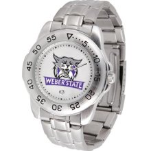 Weber State Wildcats Mens Sports Steel Watch